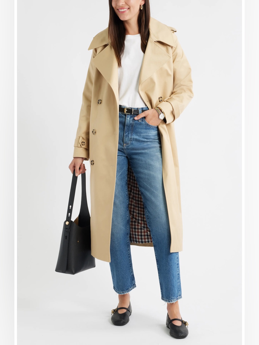 Caslon Cotton Trench Coat Size Large